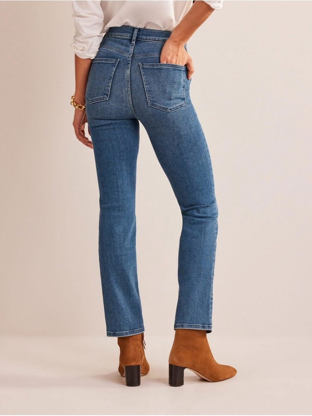 Boden Button Detail Straight Jeans, 30W 32L - Picture 14 of 16
